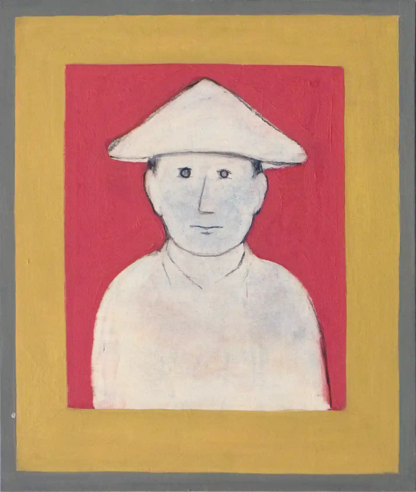 Jan Roëde – Portret van een kunsthandelaar, krijt/olieverf, linnen