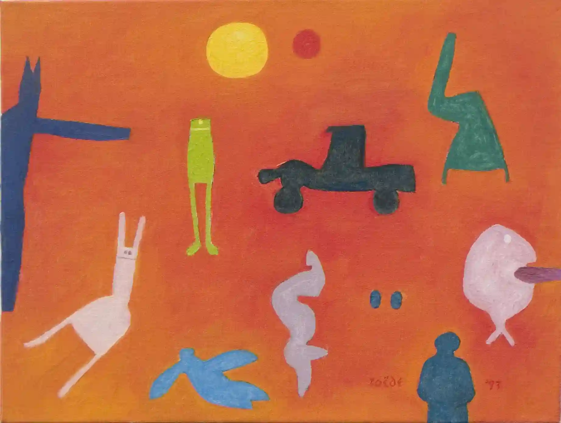 Jan Roëde – zonder titel, acryl, linnen, 1993