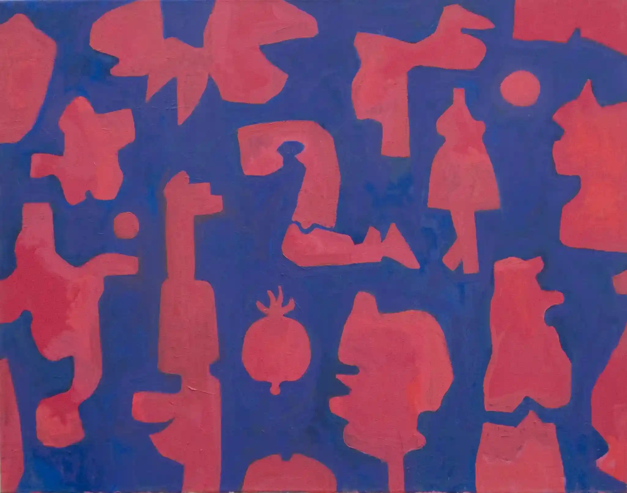 Jan Roëde – Abstracte figuren in rook, olie, linnen