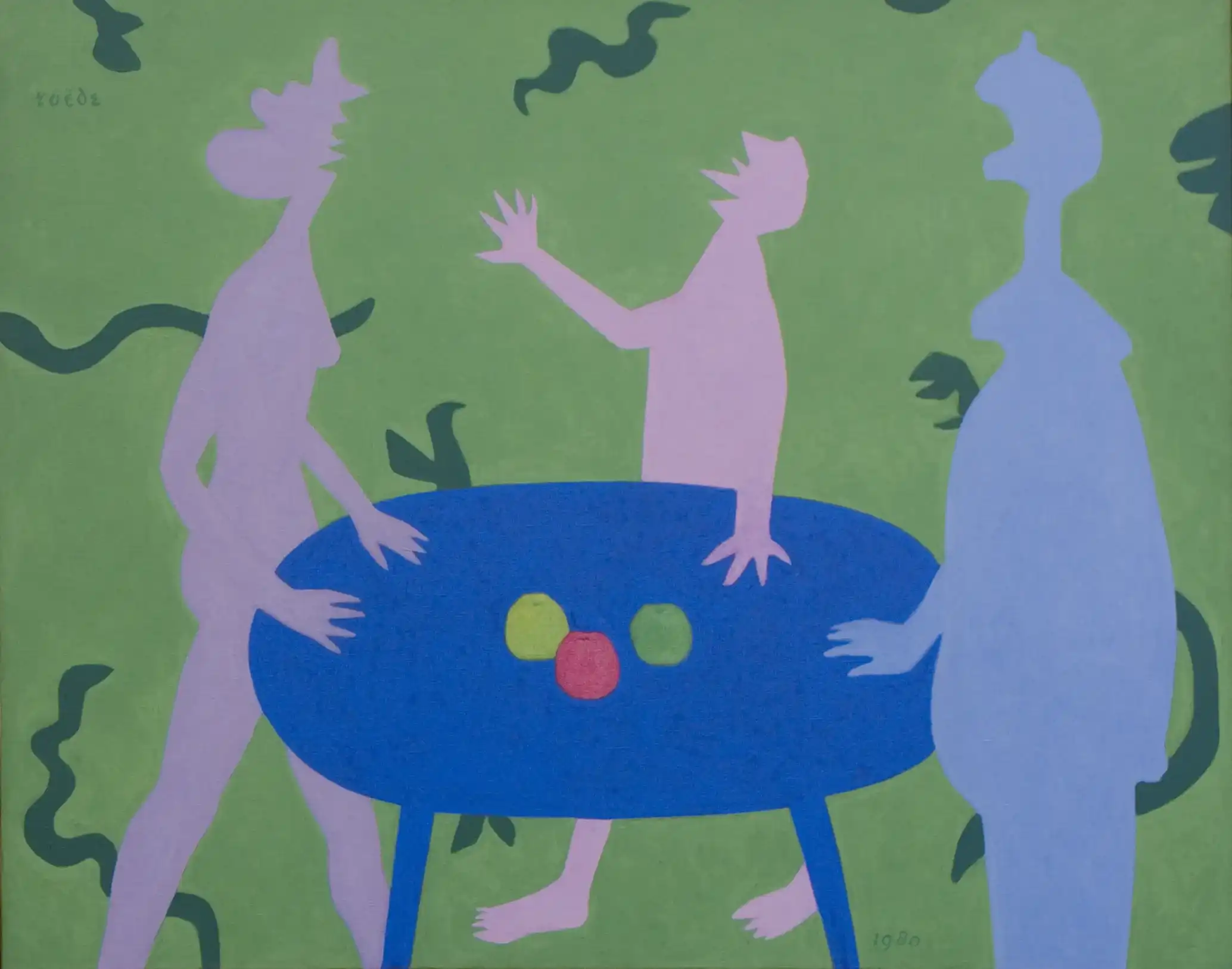 Jan Roëde – Phantome discutant la vérité, olie, linnen, 1980