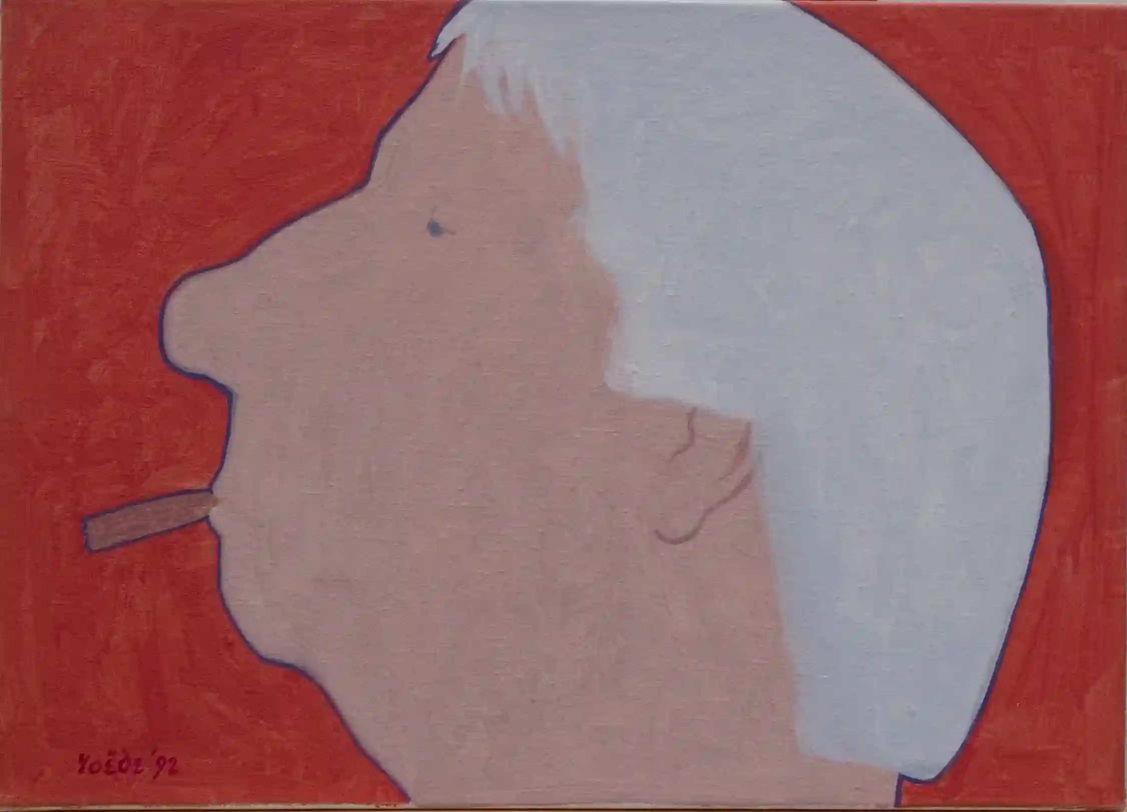 Jan Roëde – Zelfportret, acryl, linnen, 1992