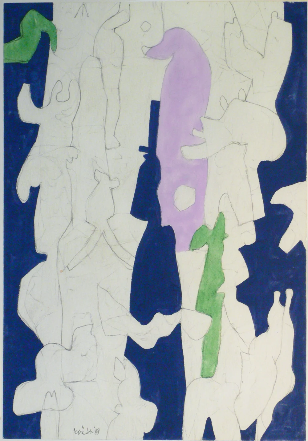 Jan Roëde – JR148, potlood, waterverf, papier, 1989